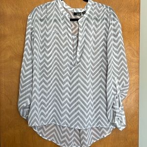 A.N.A. Sheer chevron pattern blouse